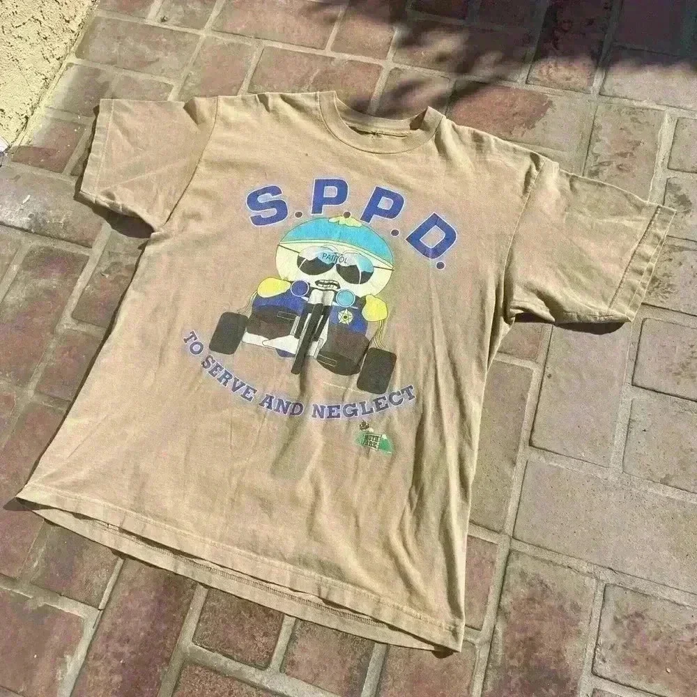 VTG '98 South Park Neglect & Serve Biege Shirt - Picture 3 of 4